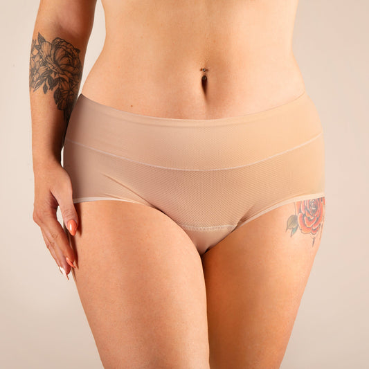 culotte menstruelle respirante beige face