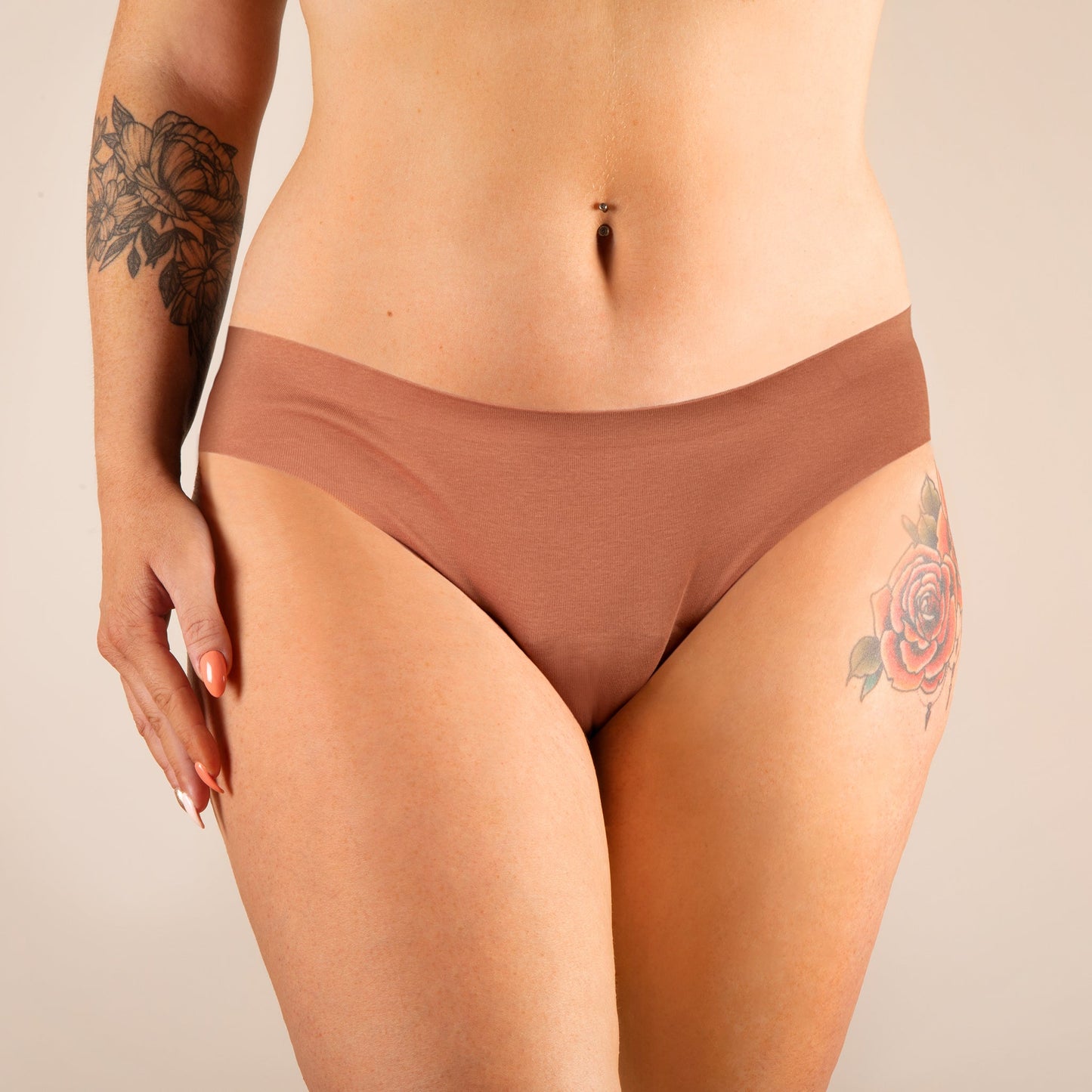 Culotte Menstruelle Roxane beige de face