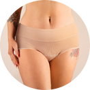 Culotte menstruelle respirante beige de face