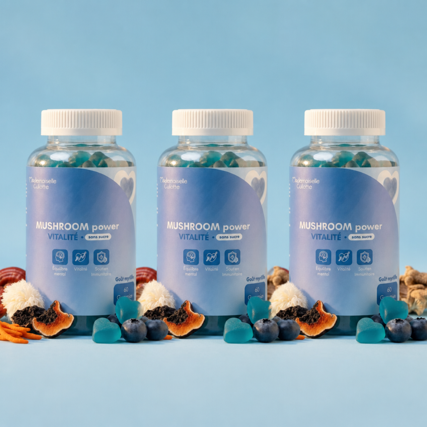pack 2 flacons gummies mushroom power