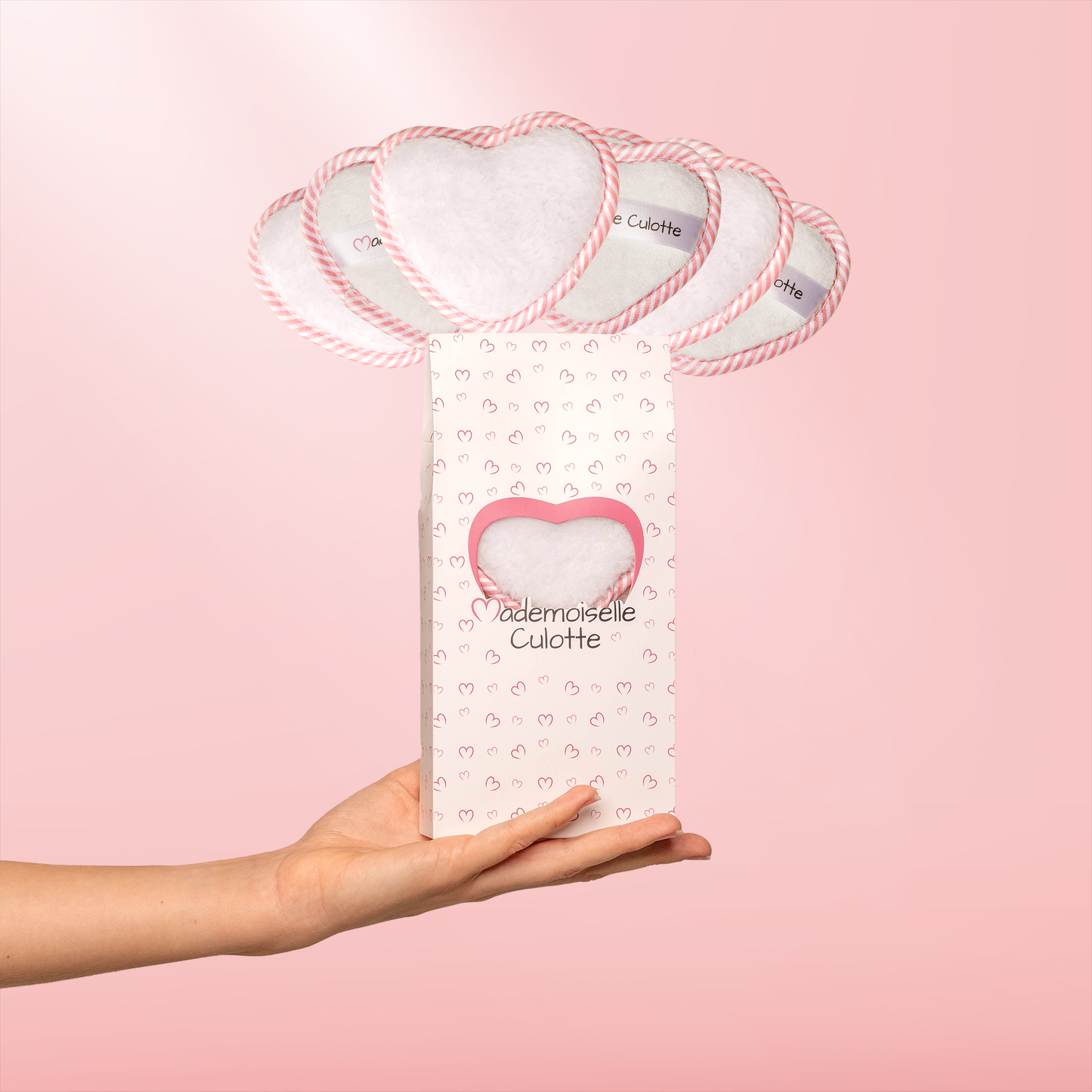 boite pads démaquillants coeur