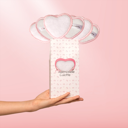 boite pads démaquillants coeur