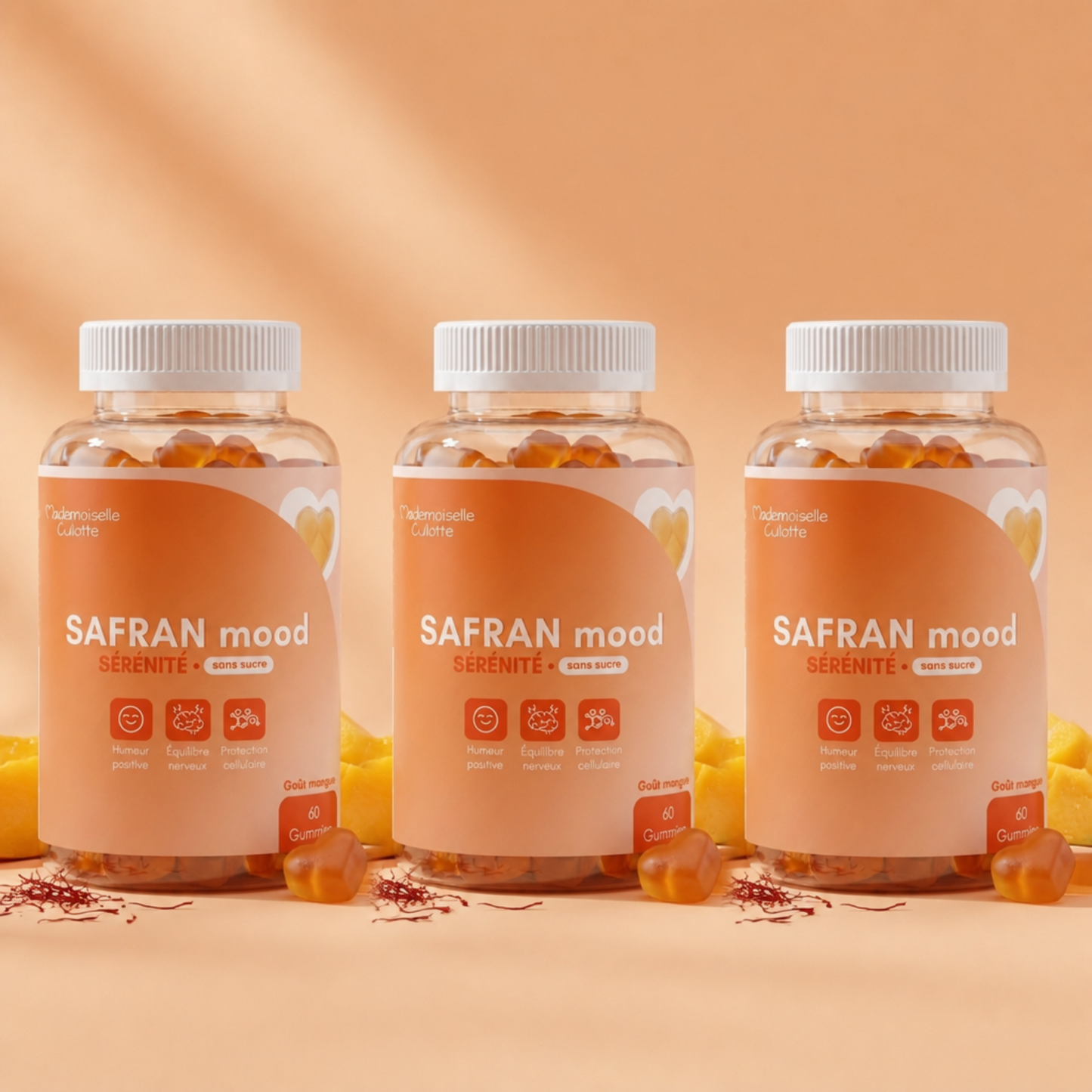 pack 3 flacons gummies safran mood