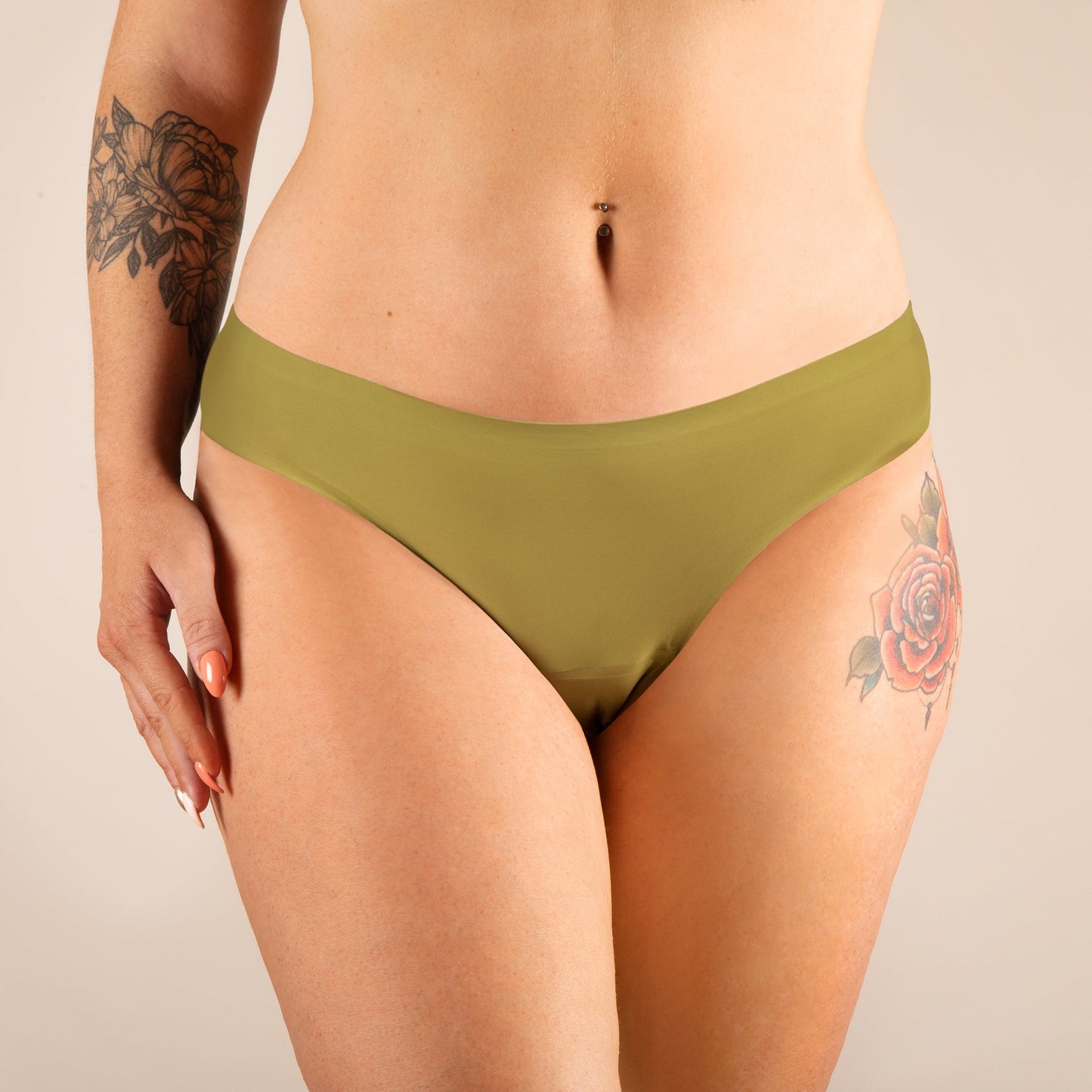 Maillot de bain menstruel Nora Vert sans couture face