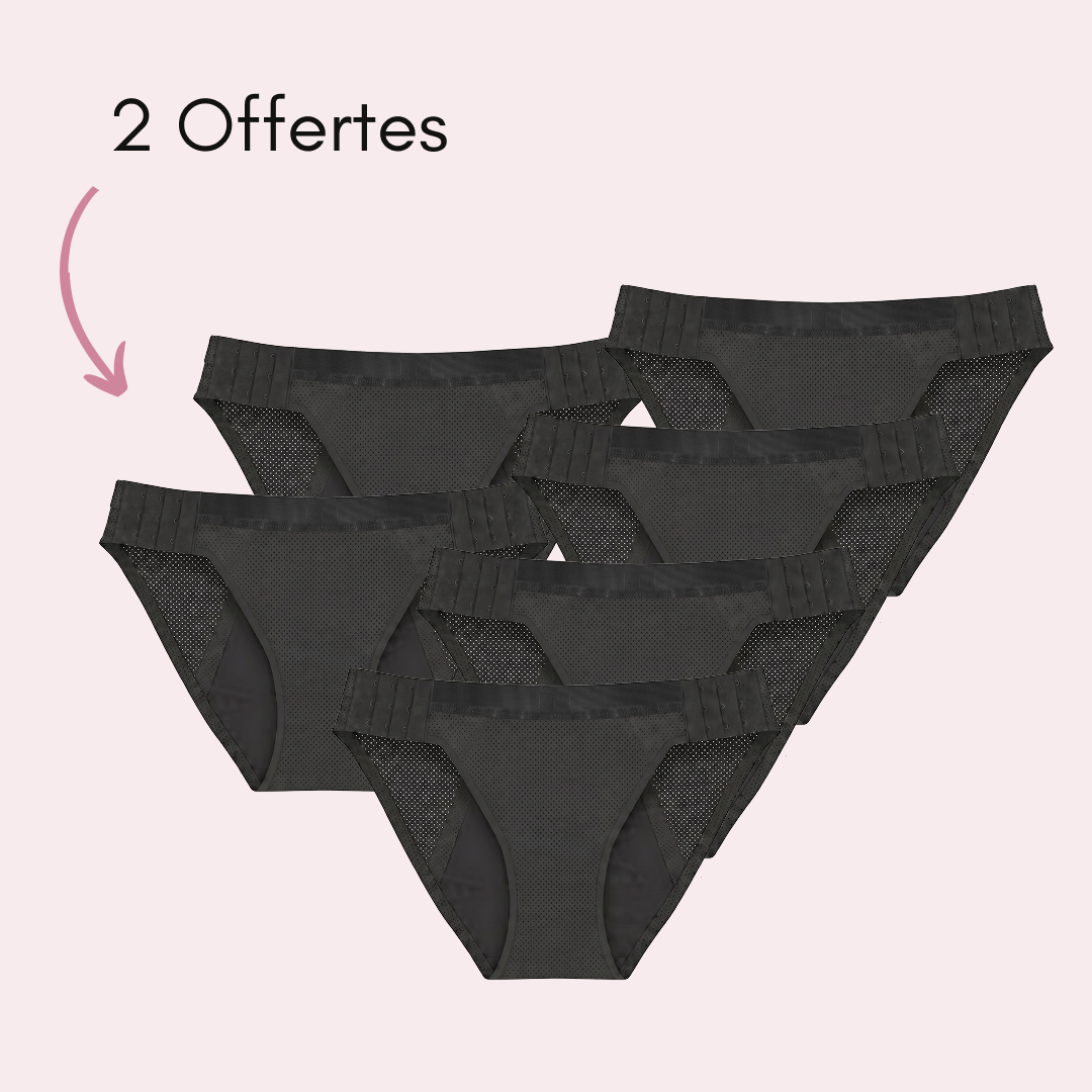 Culotte Menstruelle Respirante Détachable Claire (Nouveauté), 4 pièces + 2 offertes