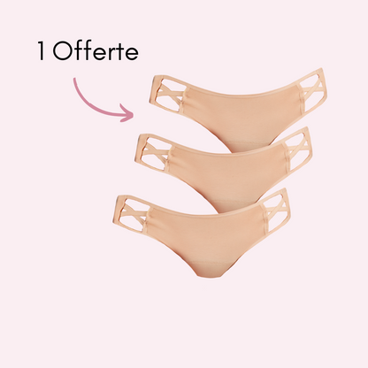 Culotte menstruelle Doriane beige pack x3