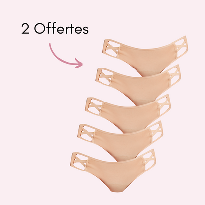 Culotte menstruelle Doriane beige pack x5