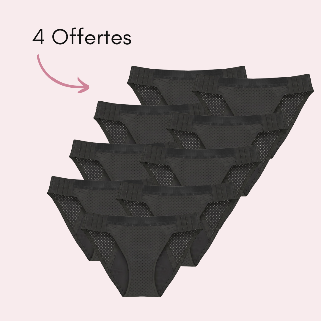 Culotte Menstruelle Respirante Détachable Claire (Nouveauté), 5 pièces + 4 offertes