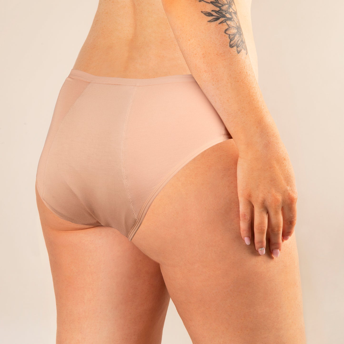 Culotte menstruelle Amélie beige dos