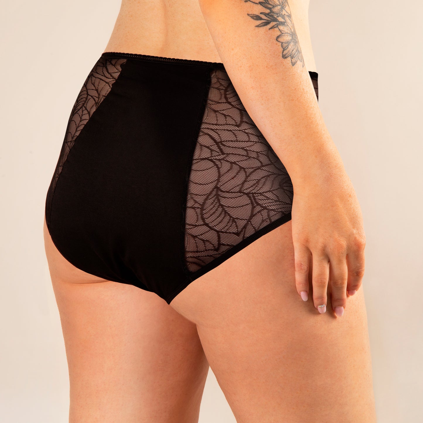 Culotte menstruelle Flora noir dos