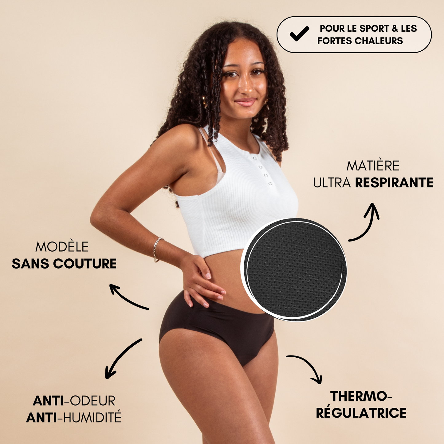 Culotte Menstruelle Ados Respirante Sans coutures Angèle