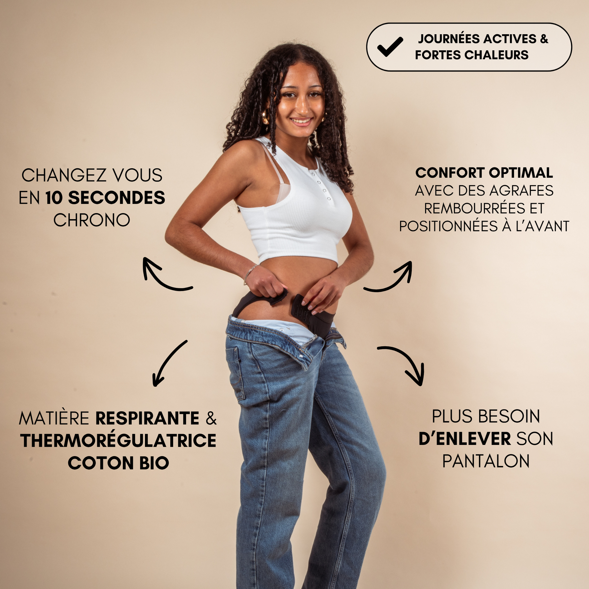culotte menstruelle ados claire détachable coton bio changement en 10 secondes