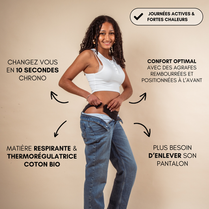 culotte menstruelle ados claire détachable coton bio changement en 10 secondes