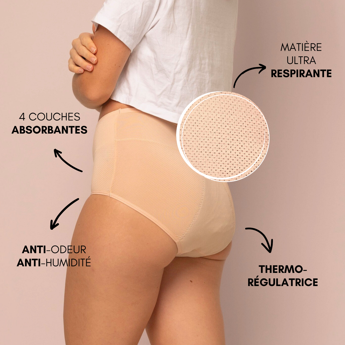 Culotte Menstruelle Respirante Céleste