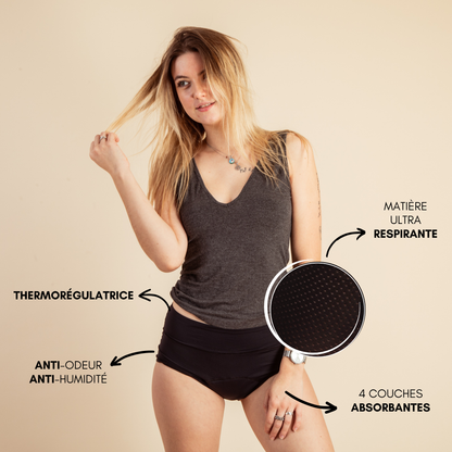 Pack Respire : 3 Céleste respirantes noires + 2 Céleste respirantes beiges (taille haute)
