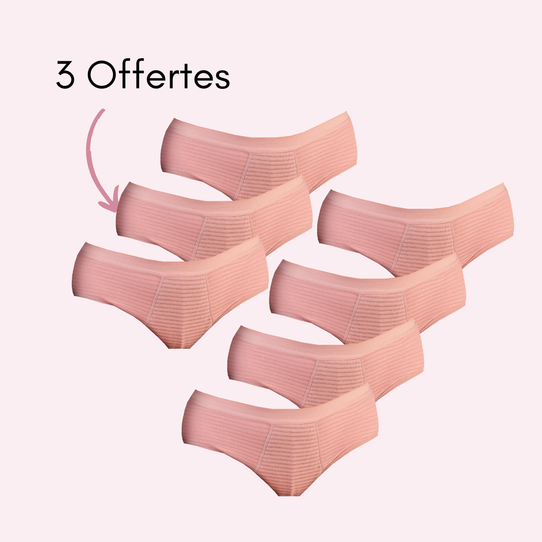 Culotte menstruelle Julie rose pack x7