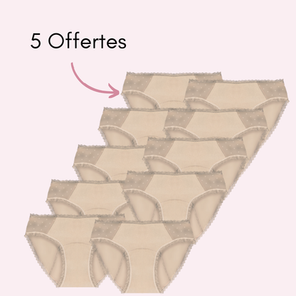 Culotte menstruelle Manon beige pack x10