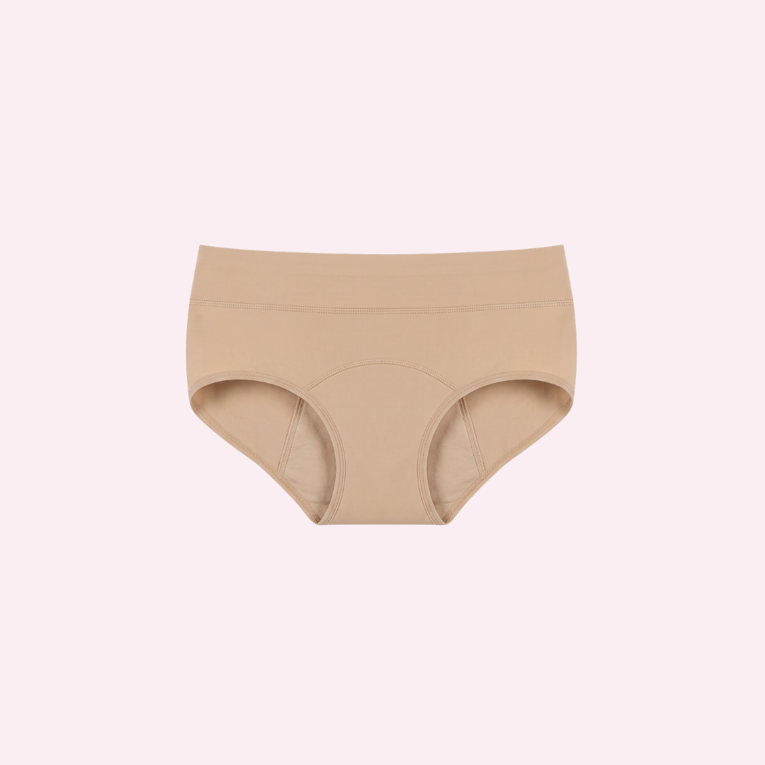culotte menstruelle marie beige 1 pièce à plat
