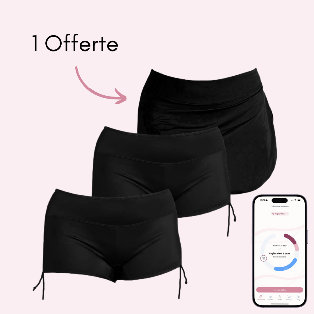 Pack Maillot : 2 boxers Morgane + 1 Jupe de bain Maude Offerte