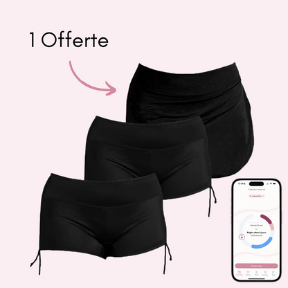 Pack Maillot : 2 boxers Morgane + 1 Jupe de bain Maude Offerte