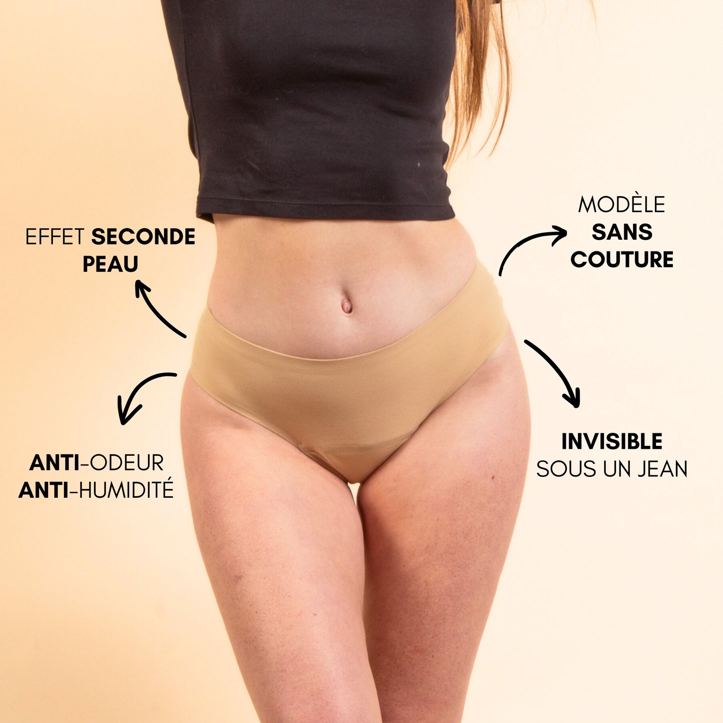 Culotte Menstruelle Nina sans coutures (taille haute)