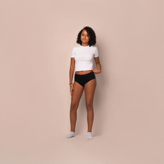culotte mesntruelle Nina noir ados face
