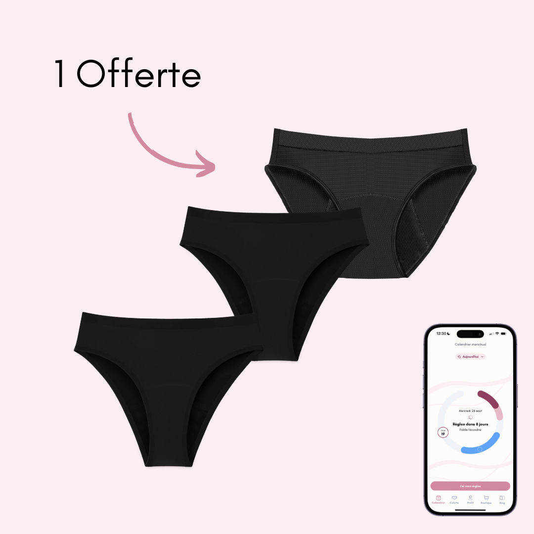 Pack Maillot / Culotte : 2 Nora sans coutures + 1 culotte respirante Aurore Offerte