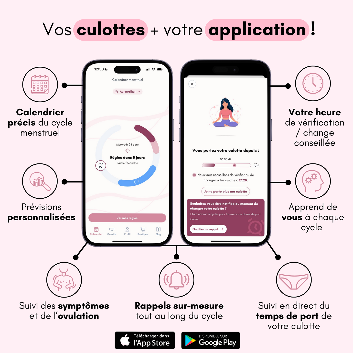 Culotte Menstruelle Ados Respirante Détachable Claire