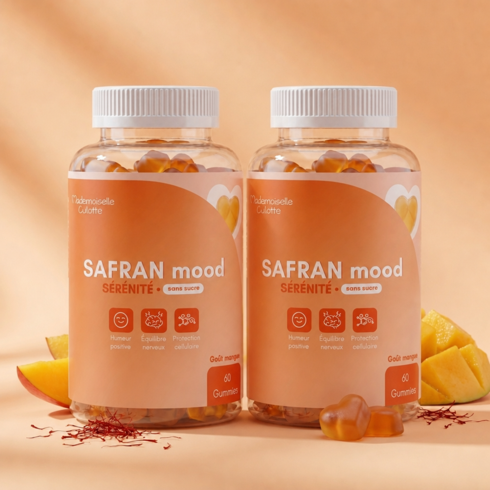 pack 2 flacons gummies safran mood