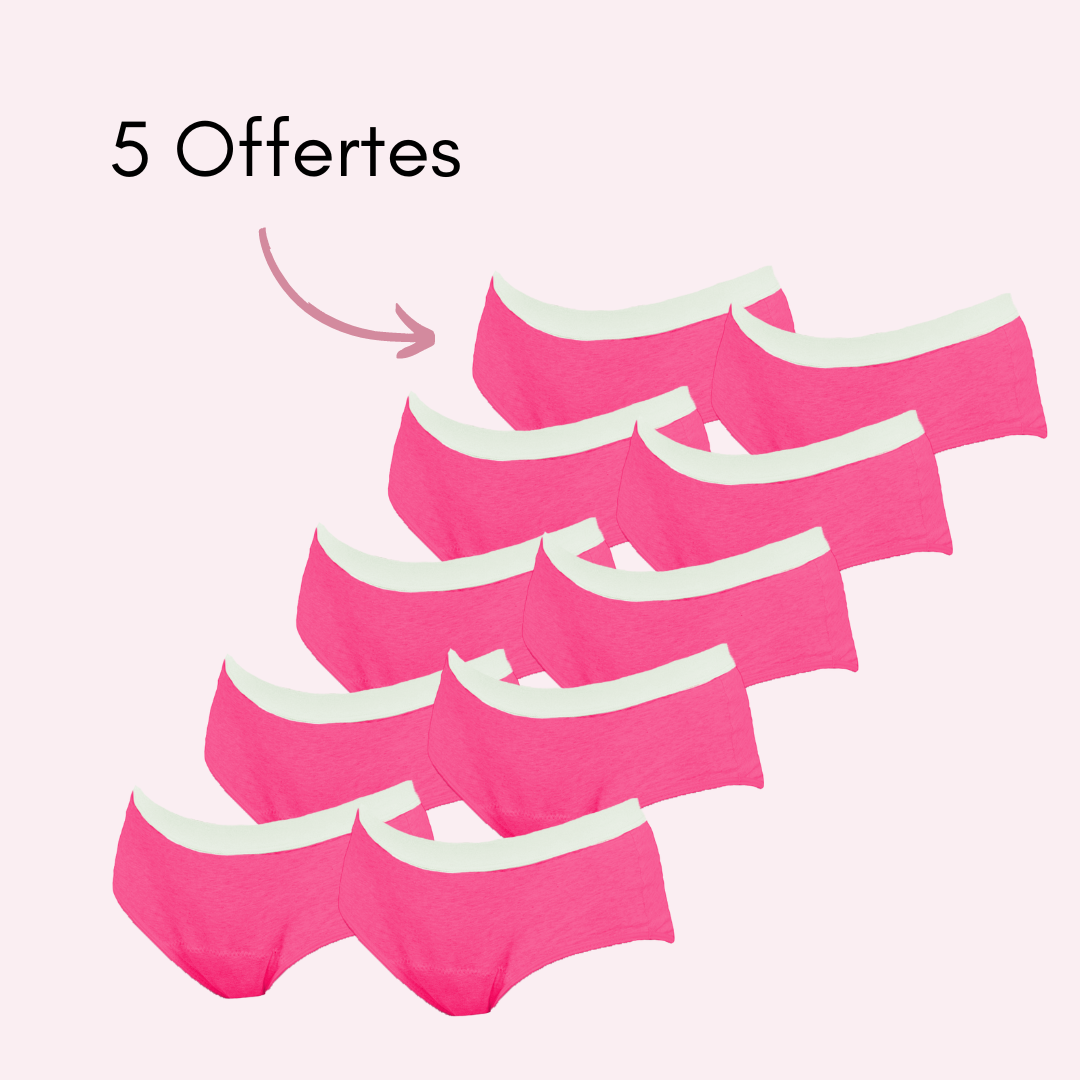 Culotte menstruelle ados Victoire fuchsia pack x10