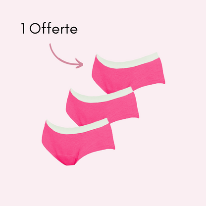 Culotte menstruelle ados Victoire fuchsia pack x3