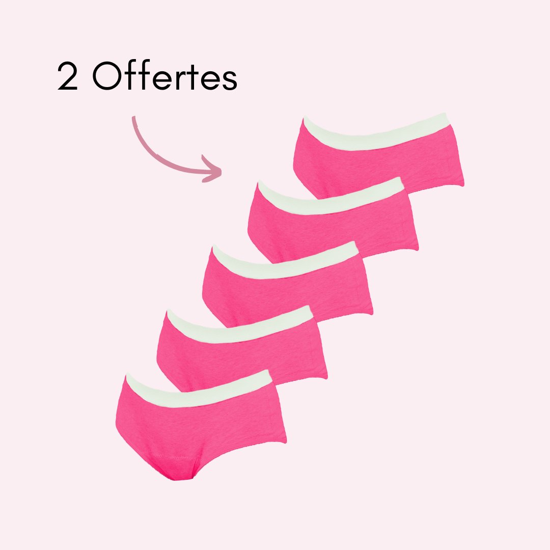 Culotte menstruelle ados Victoire fuchsia pack x5