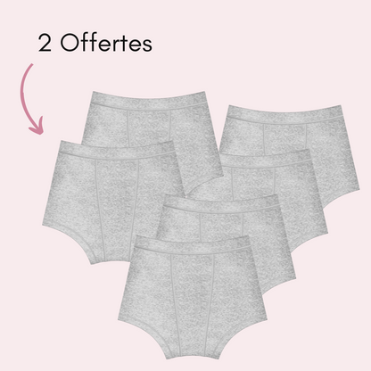 Boxer Menstruel Pauline Gris, 4 pièces + 2 offertes