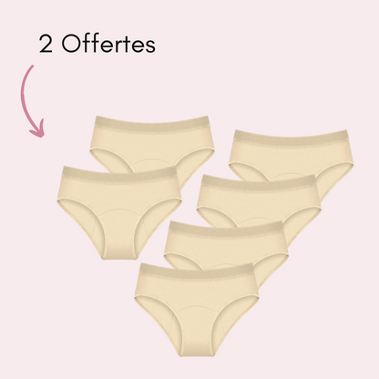 Culotte Menstruelle Ados Léa Beige, 4 pièces + 2 offertes